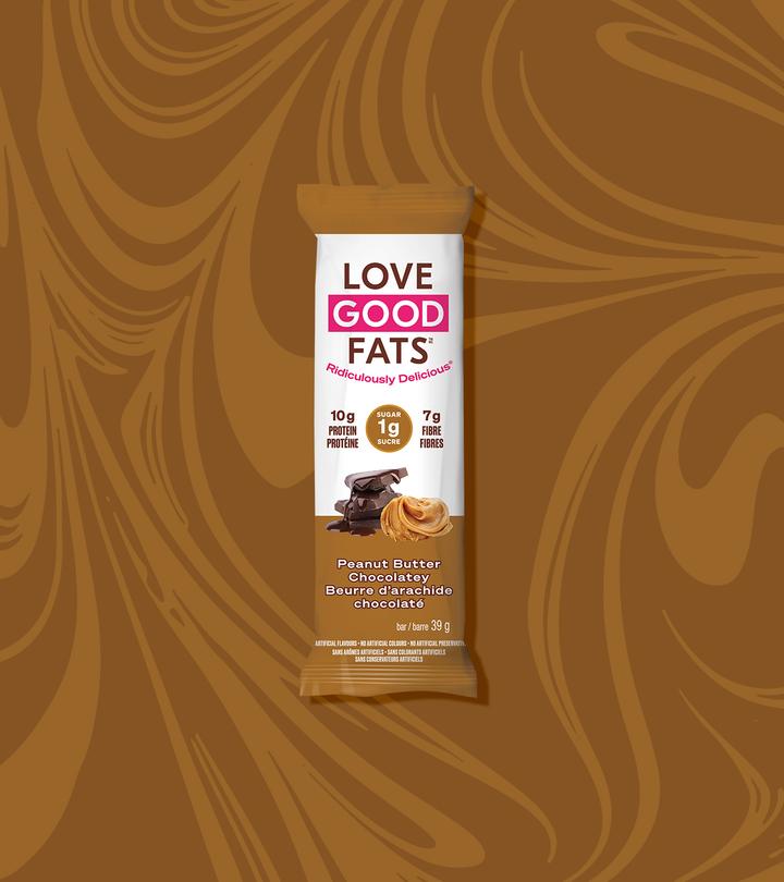Love Good Fats Peanut Butter Chocolatey Snack Bar, 4x39g