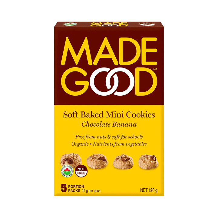 Made Good Chocolate Banana Soft Baked Mini Cookies, 5x24g Packs