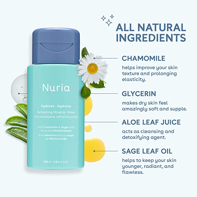 Nuria Beauty Hydrate Refreshing Micellar Water, 200ml