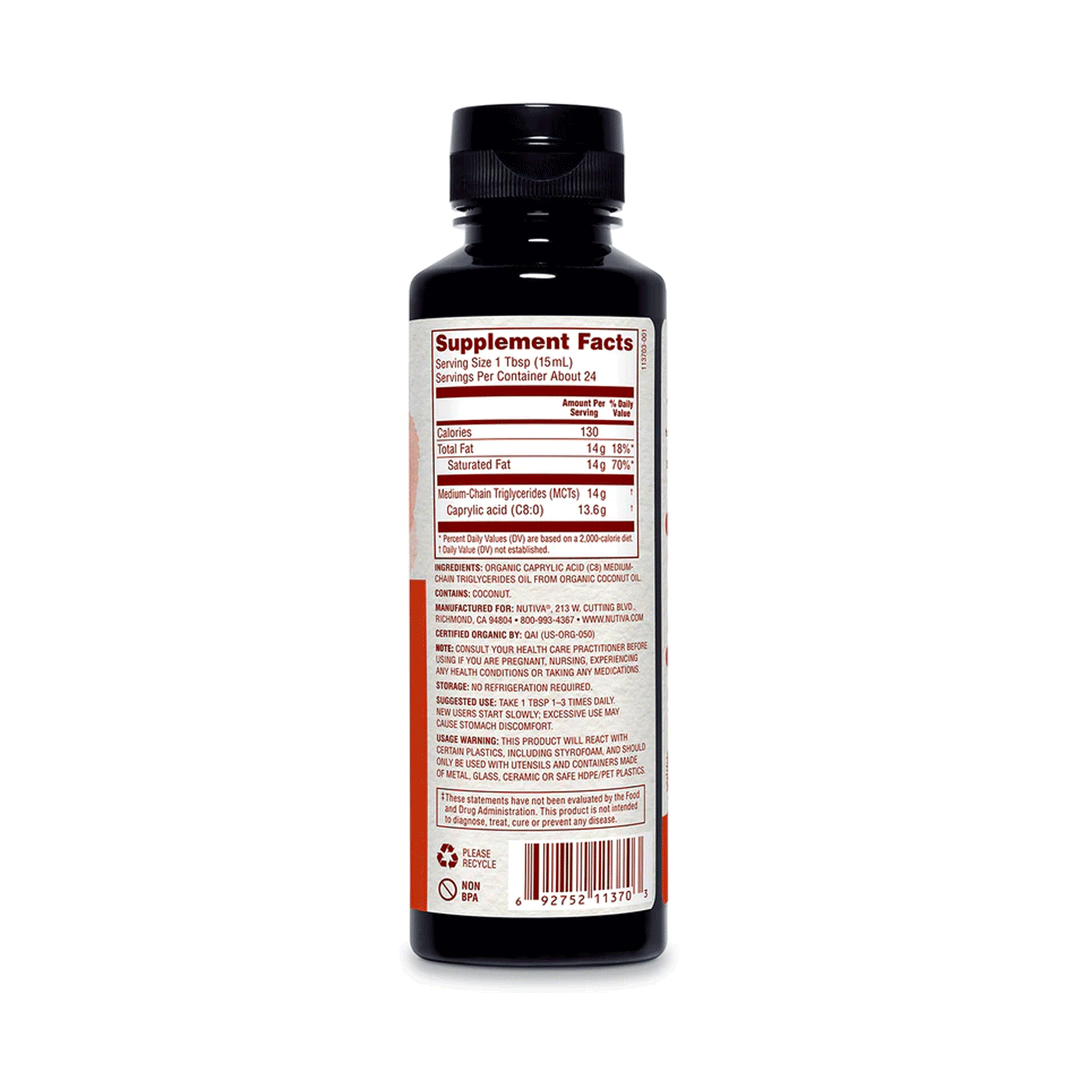 Nutiva Organic C8 MCT Oil, 355ml