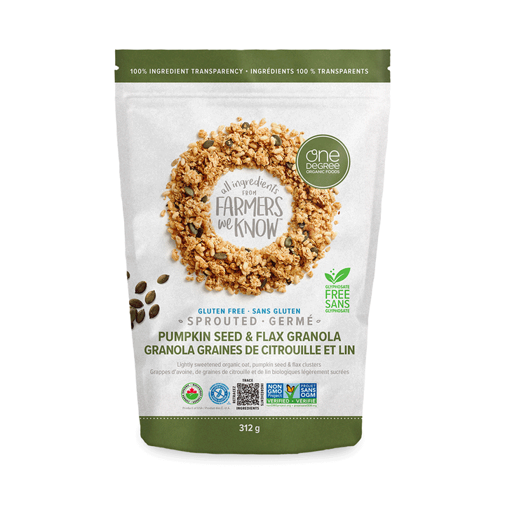 One Degree Sprouted Oat Granola - Pumpkin Seed & Flax, 312g