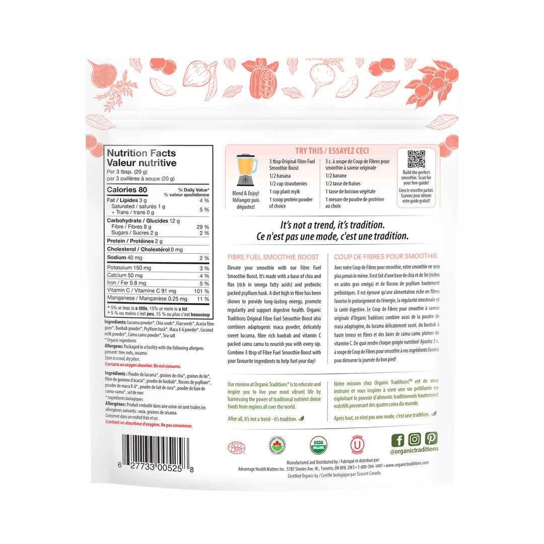 Organic Traditions Fibre Fuel Smoothie Boost, 300g