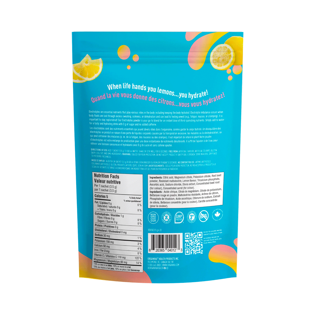 Organika Electrolytes Sachets - Pink Lemonade, 3.5g x 20