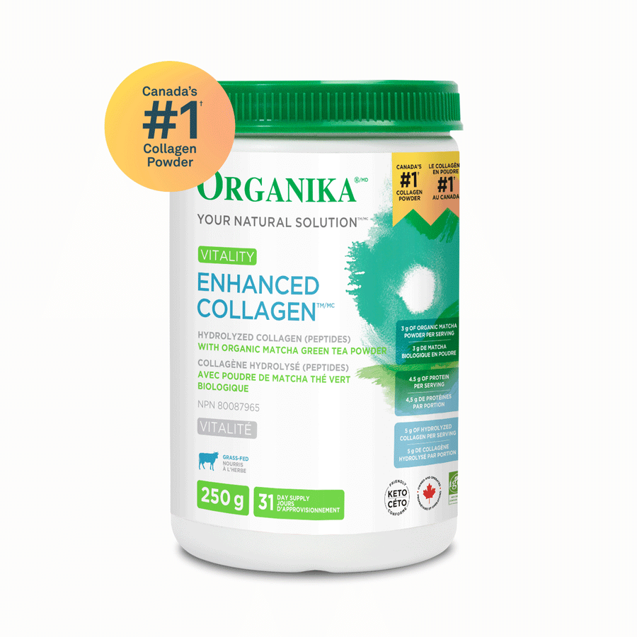 Organika Enhanced Collagen - Vitality - Hydrolyzed Collagen Blend with Organic Matcha, 250g