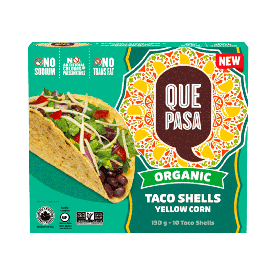 Que Pasa Organic Yellow Corn Taco Shells, 130g