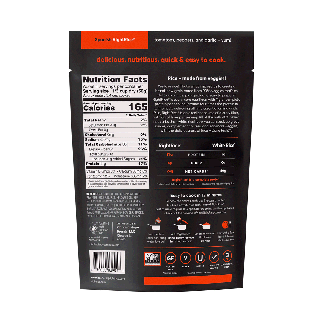 Right Rice Spanish Rice Made From Vegetables, 198g