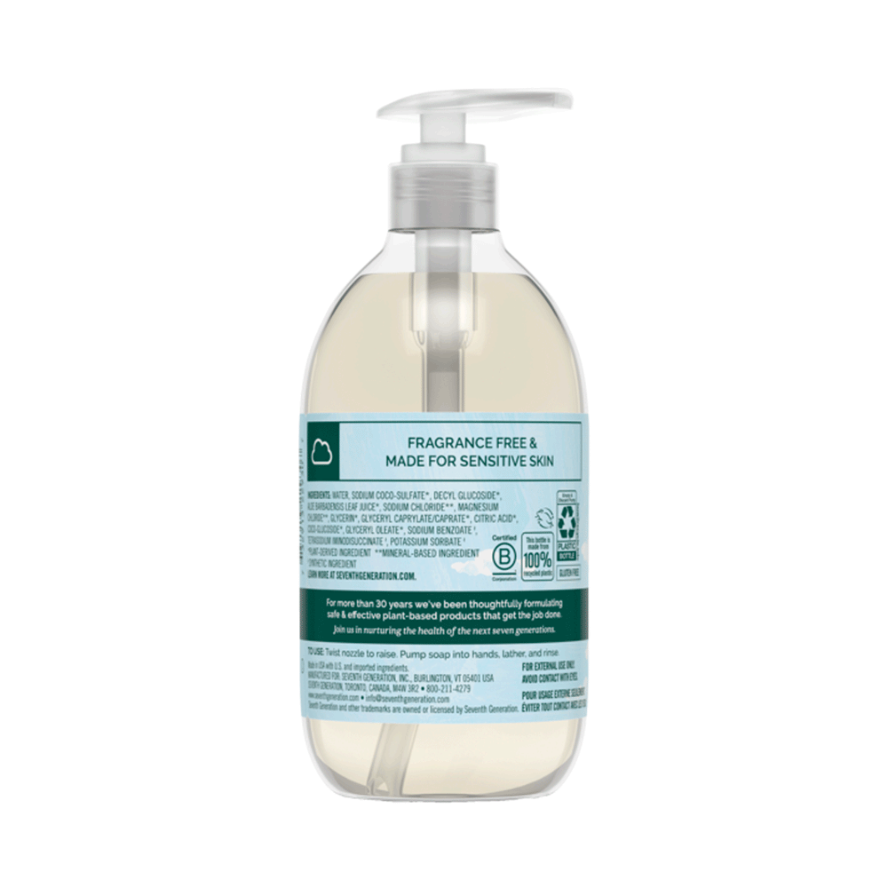 Seventh Generation Unscented Hand Wash - Free & Clean, 354ml