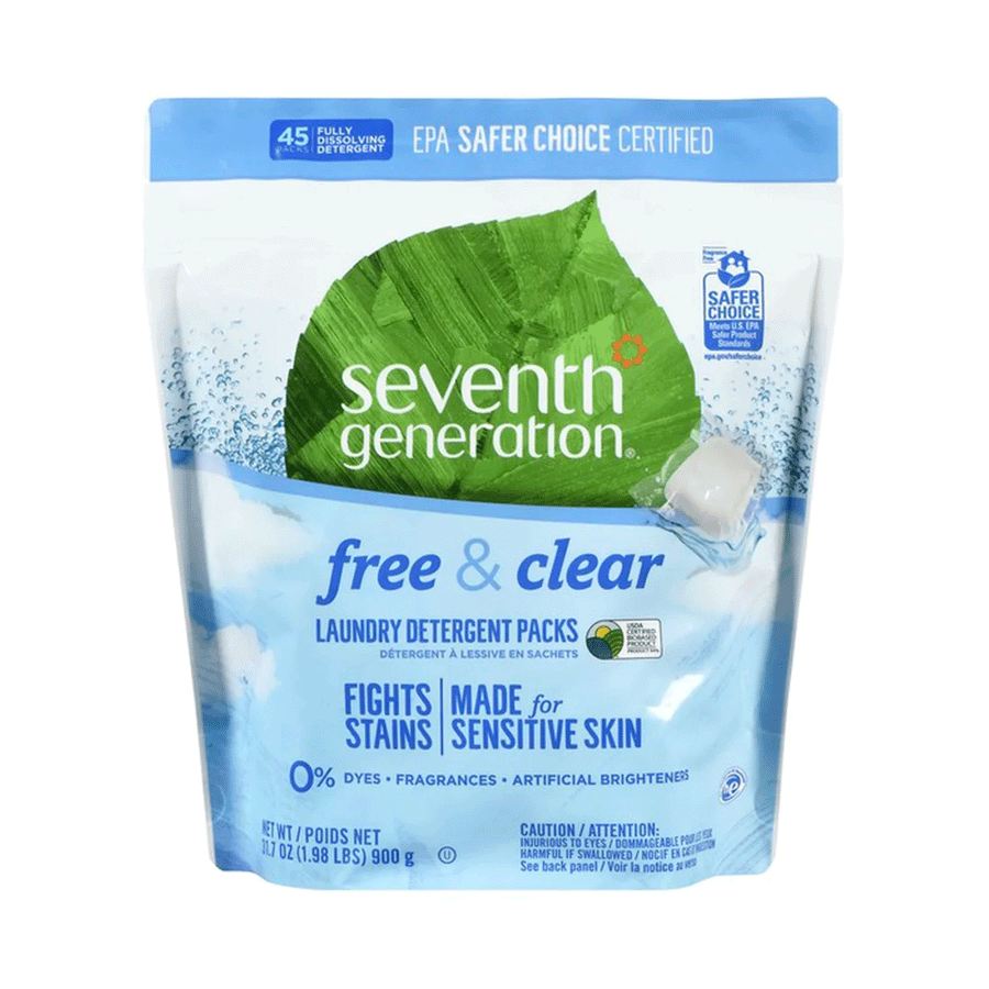 Seventh Generation Laundry Detergent Packs - Free & Clear, 900g (45 Count)