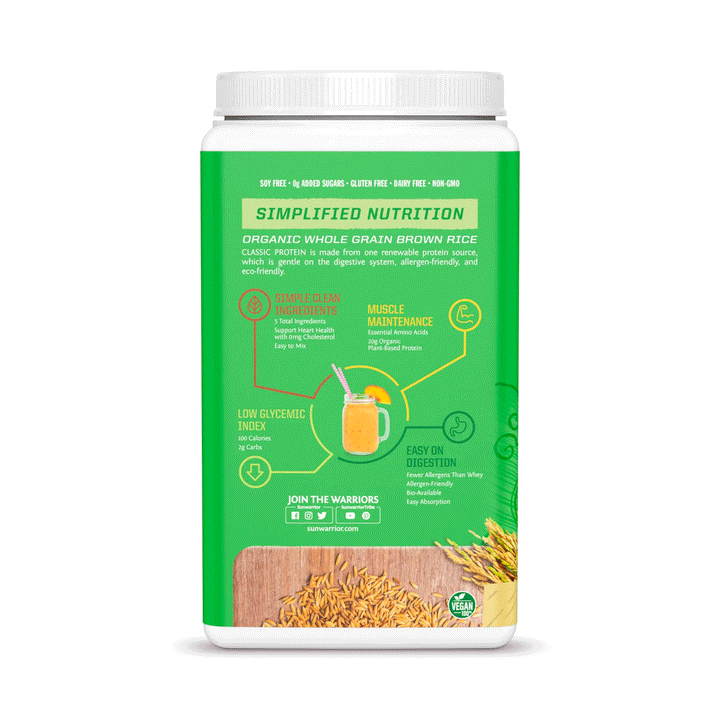 Sun Warrior Classic Rice Protein - Vanilla, 750g