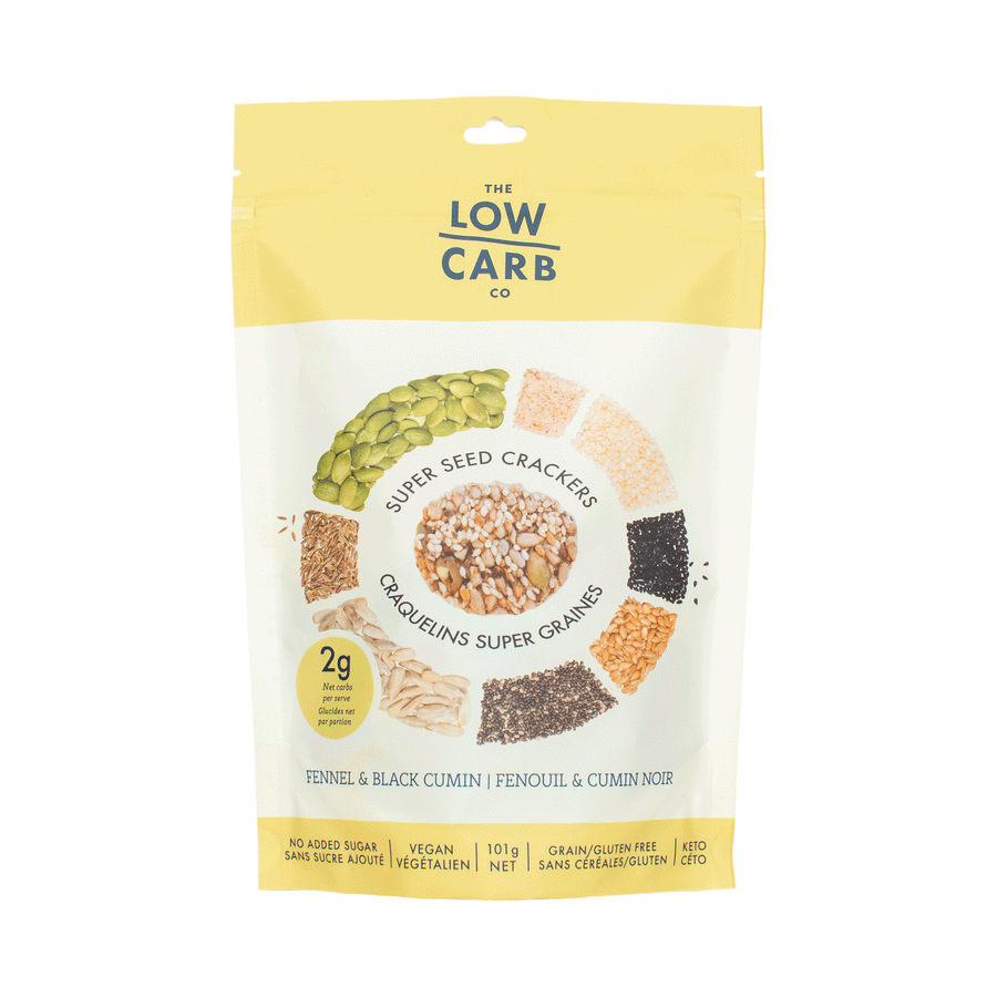 The Low Carb Co Artisan Super Seed Keto Crackers - Fennel & Black Cumin, 101g