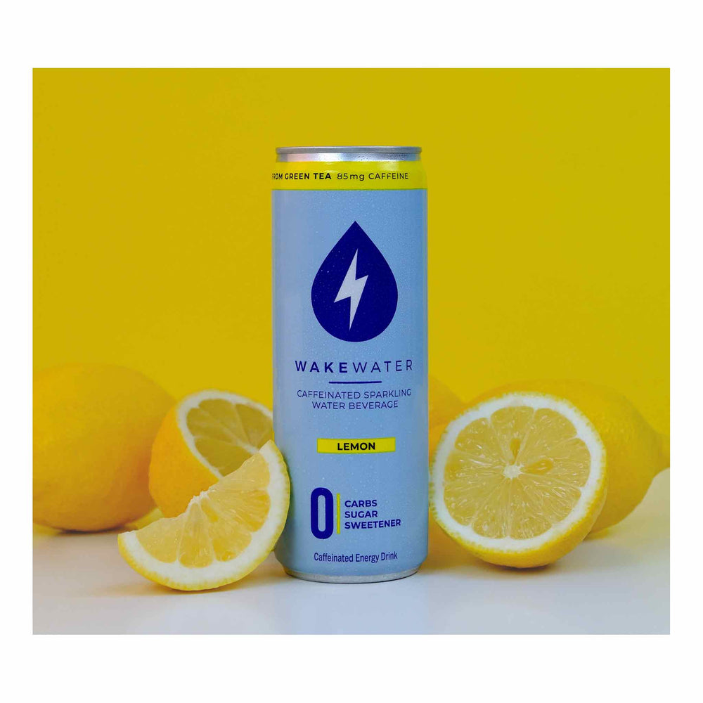 WakeWater Caffeinated Sparkling Water Beverage - Lemon, 355ml