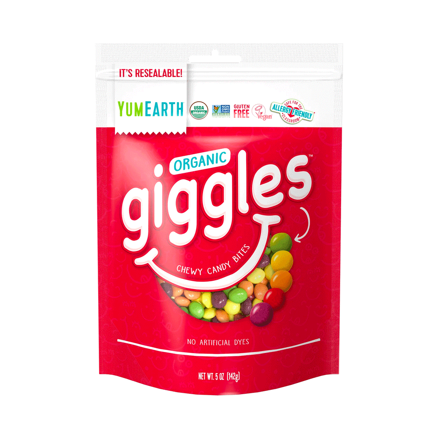 Yum Earth Organic Giggles (Chewy Candy Bites), 142g